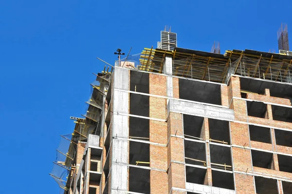 High Rise Building Construction Site Work Scaffolding — Stock Photo, Image