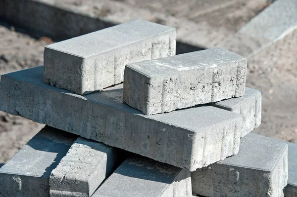 Stack Paving Stone Construction Site — Stock Photo, Image