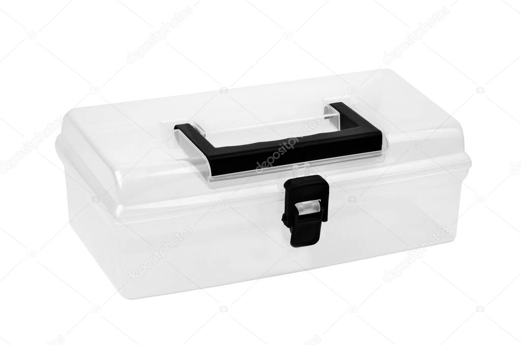 Plastic case for tool, isolated on white background