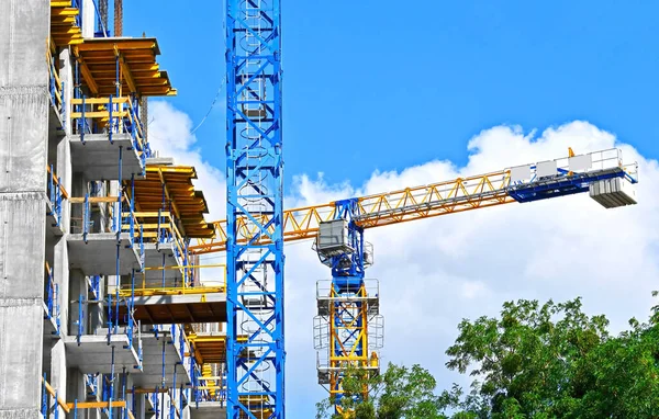 Crane Building Construction Blue Sky — Stock Photo, Image