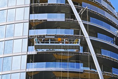 Bekleyen Platform Beşik İnşaat Gondolu, Duvarda ZLP