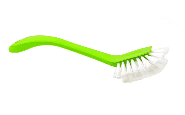 Brosse Plastique Pour Nettoyage Isolée Sur Fond Blanc — Photo