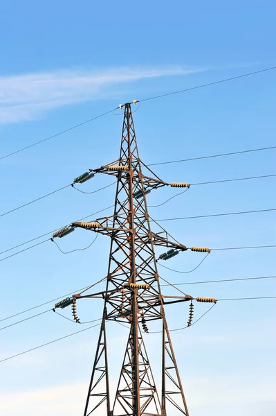 High voltage electric line — Stock Photo, Image