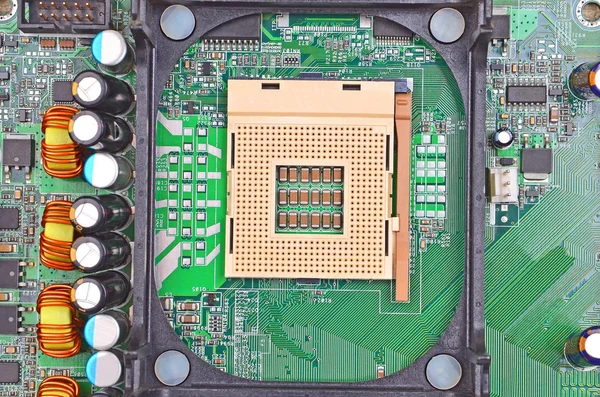 Scheda madre del computer, presa CPU — Foto Stock
