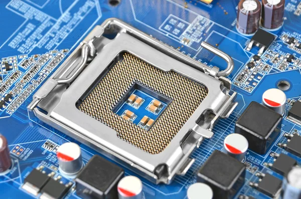 Moederbord van de computer, Cpu socket, Dof — Stockfoto