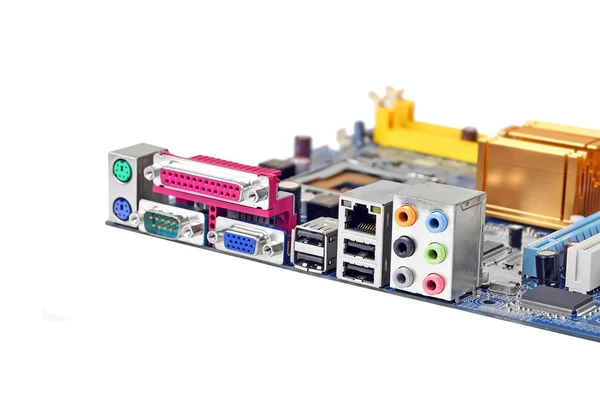 Connector of computer motherboard, DOF — Stock Photo, Image