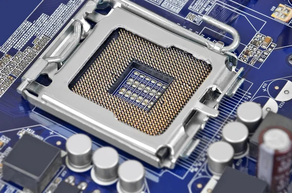 Computermotherboard, CPU-Buchse, dof — Stockfoto