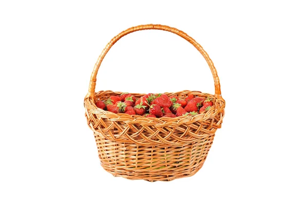 Strawberry in a wattled basket — Stock Photo, Image