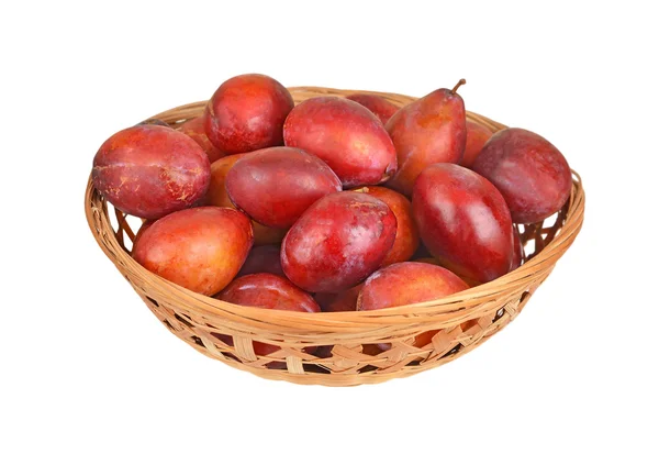 Plum in een Chalinolobus mand — Stockfoto