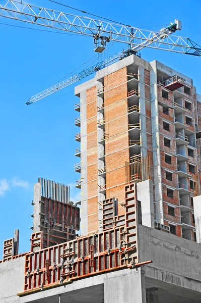 Kran und Baustelle — Stockfoto