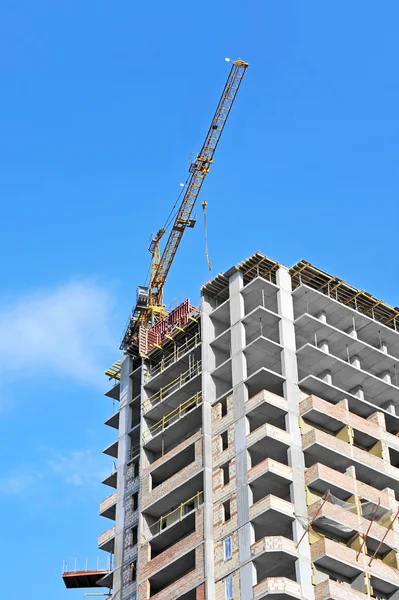 Kran und Baustelle — Stockfoto