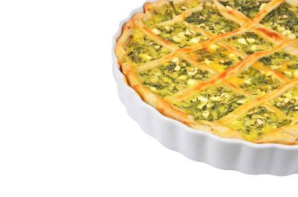 Pie with cheese and herbs — Stock Photo, Image