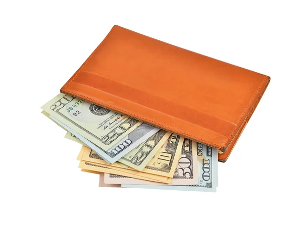 Dollar banknote in wallet — Stock Photo, Image