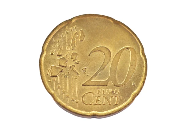 Moneta, valore nominale 20 euro cent — Foto Stock