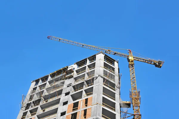 Kran und Baustelle — Stockfoto