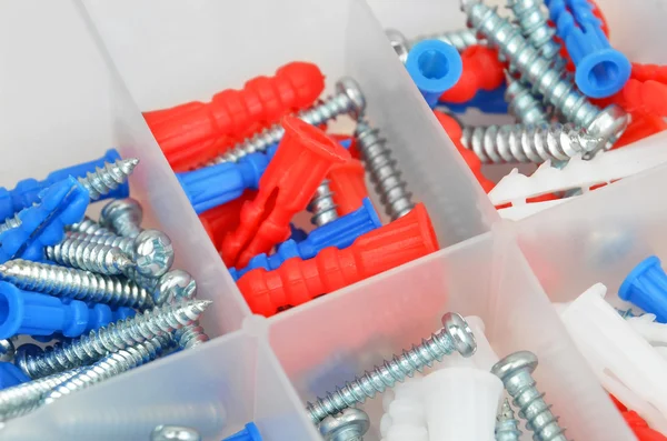 Screw in plastic organizer box — Stock Photo, Image