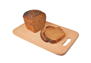 kesme somun ekmek ahşap tahta üzerinde