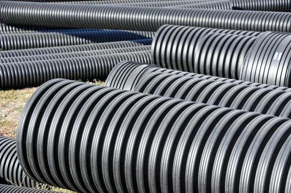 Stacked PVC pipe — Stock Photo, Image