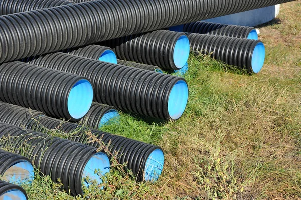 Stacked PVC pipe — Stock Photo, Image