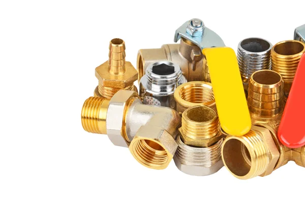 Plumbing fitting and ball valve — Stock Photo, Image