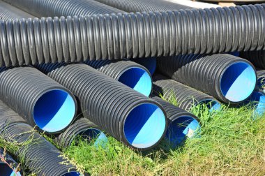 Stacked PVC pipe clipart