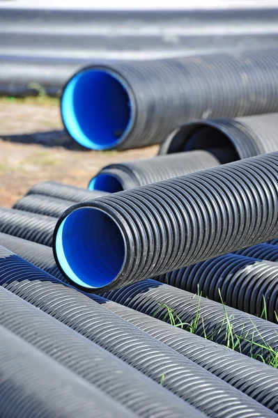 Stacked PVC pipe — Stock Photo, Image