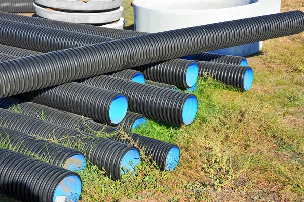 Stacked PVC pipe — Stock Photo, Image