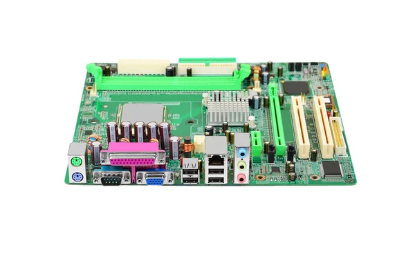 Green computer motherboard — Stock Photo, Image