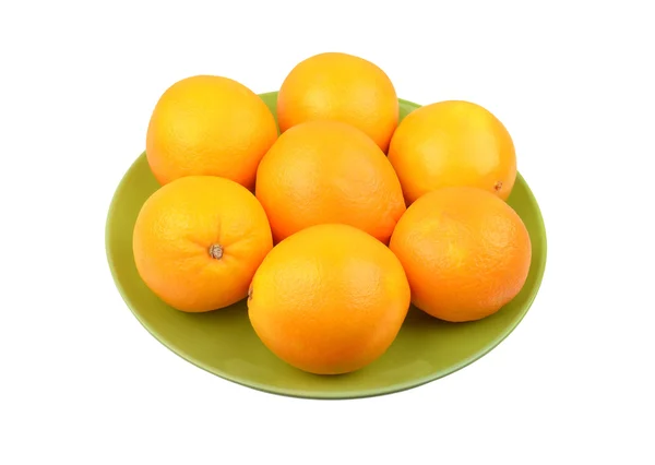 Orange on plate — Stock Photo, Image