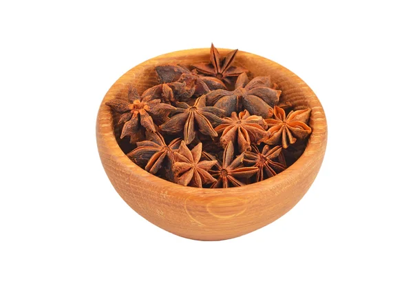 A fából készült bowl csillagánizs — Stock Fotó