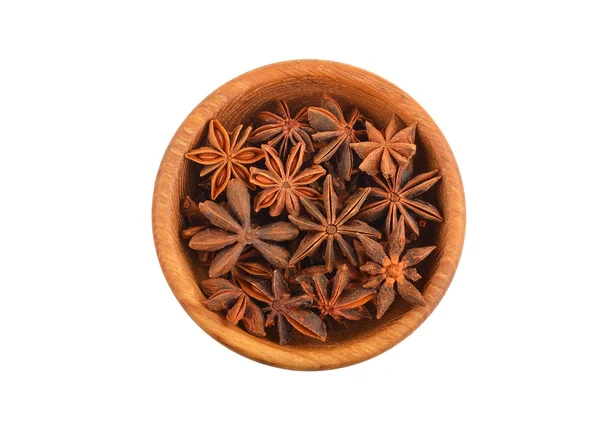 A fából készült bowl csillagánizs — Stock Fotó