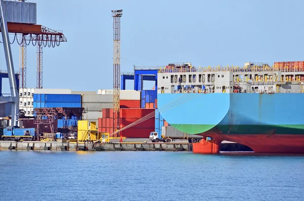 Cargo crane and ship Royalty Free Stock Photos