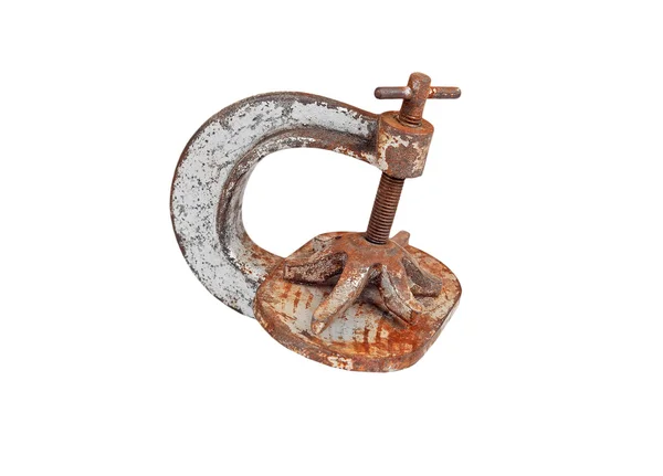 Vintage mechanical hand vise clamp — Stock Photo, Image