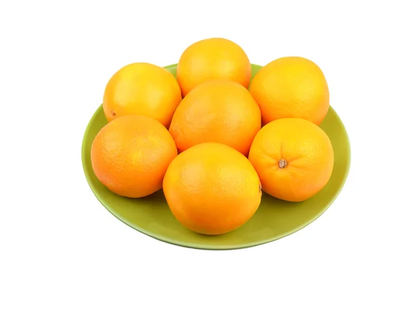 Orange on plate — Stock Photo, Image