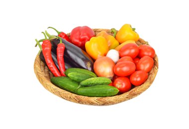 sebze gerdanlı sepet içinde