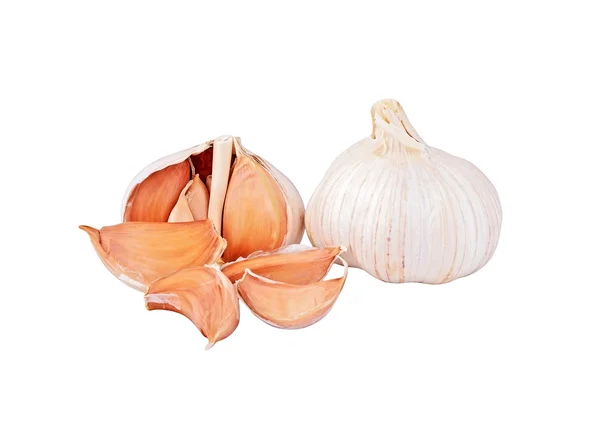 Knoblauch auf Weiß — Stockfoto