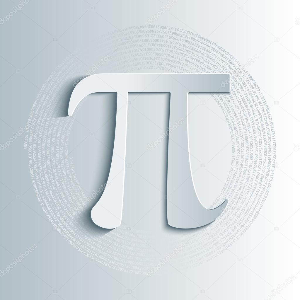 Pi symbol icon with numbers in circular pattern 