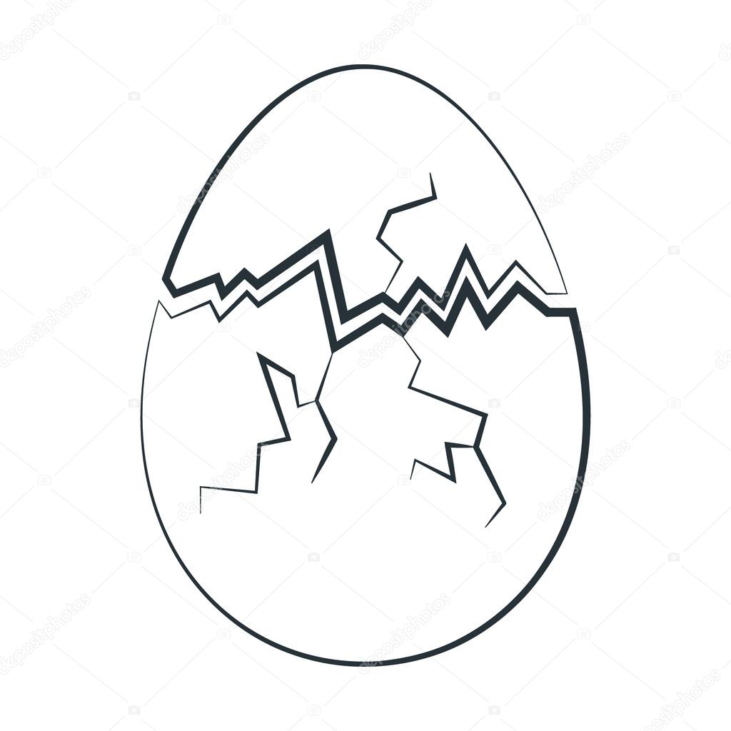 Hand-drawn cracked easter egg.