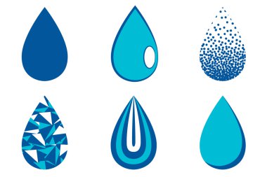 su damla seti, mavi bırakma düğmeleri