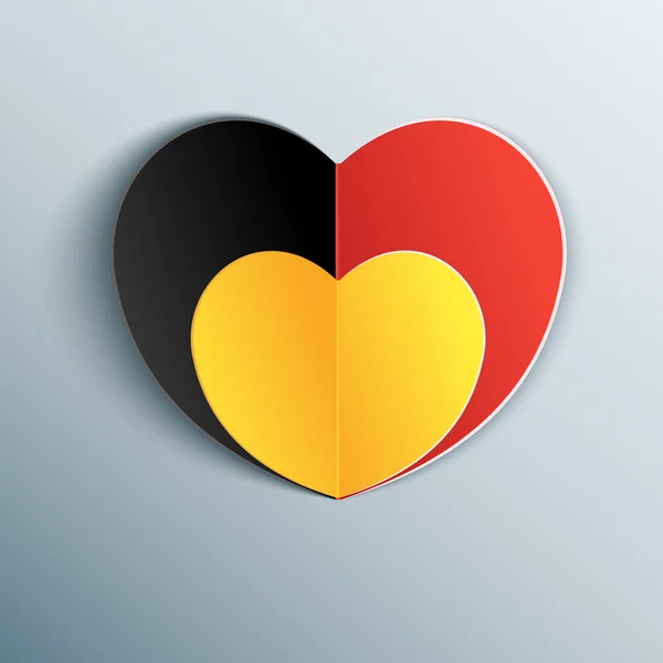 Belgische vlag hart — Stockvector