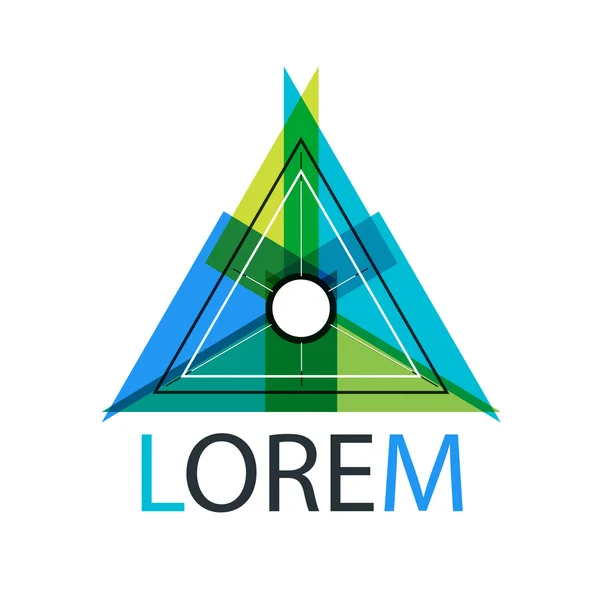 Diseño del logotipo del triángulo de origami multicolor abstracto con elementos de línea delgada . — Vector de stock