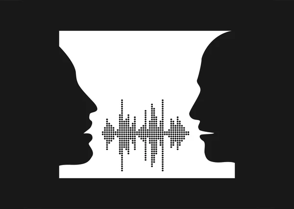 Ilustración vectorial de dos personas hablan cara a cara . — Archivo Imágenes Vectoriales