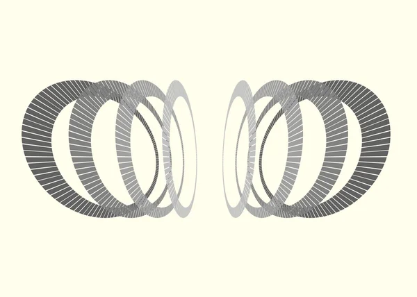 Abstrakt wiederholte monochrome Kreise in der Perspektive. — Stockvektor