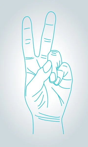 Знак Перемоги, жест рук — стоковий вектор