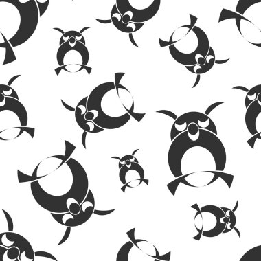 Bulldog tek renkli vektör seamless modeli.