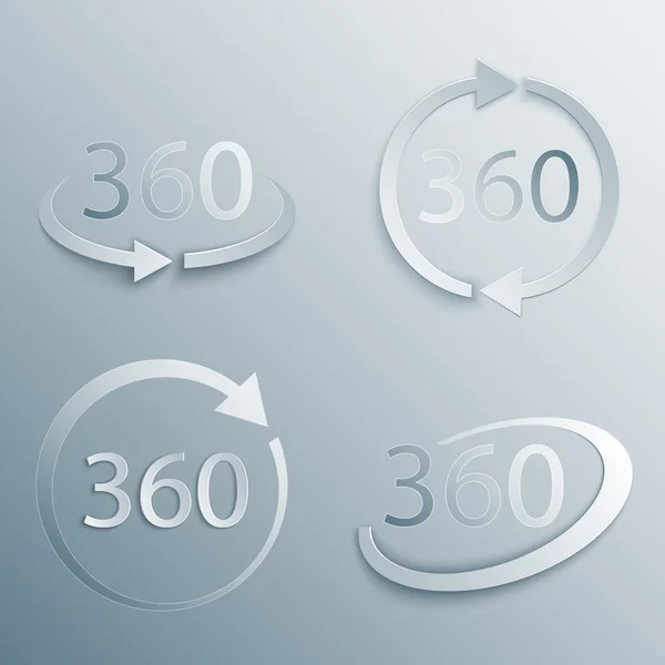 360 grados de vista conjunto de vectores — Vector de stock