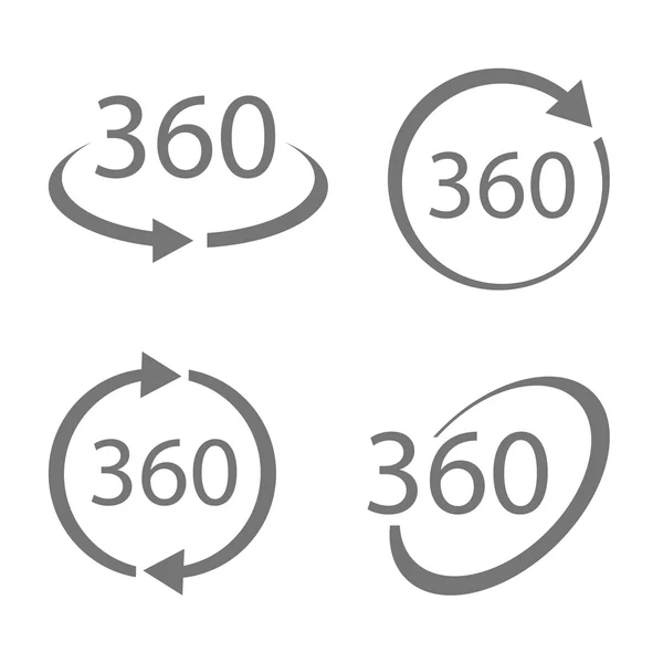 360 grados de vista conjunto de vectores — Archivo Imágenes Vectoriales