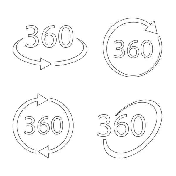 Conjunto de vetores de 360 graus — Vetor de Stock