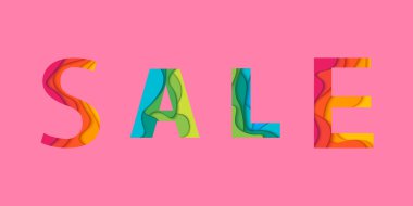 Renkli arka plan üzerinde satışı büyük başlığı.