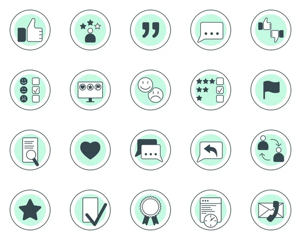 Set of testimonials related vector icons. — Stock Vector